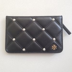 Tory Burch - Black Savanah Pearl Card Case